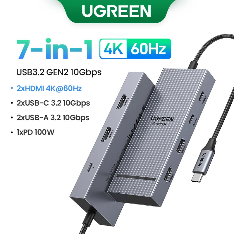 HUB USB-C UGREEN Profissional (4K, HDMI, USB, RJ45)