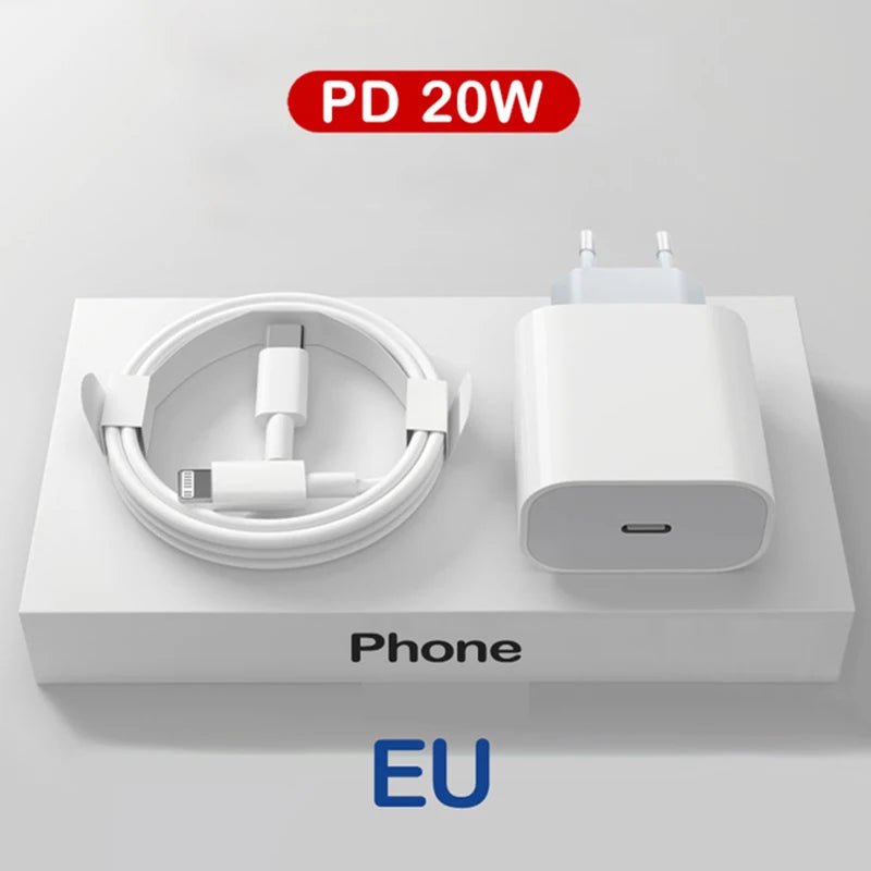 Carregador Rápido PD 20W USB-C para iPhone