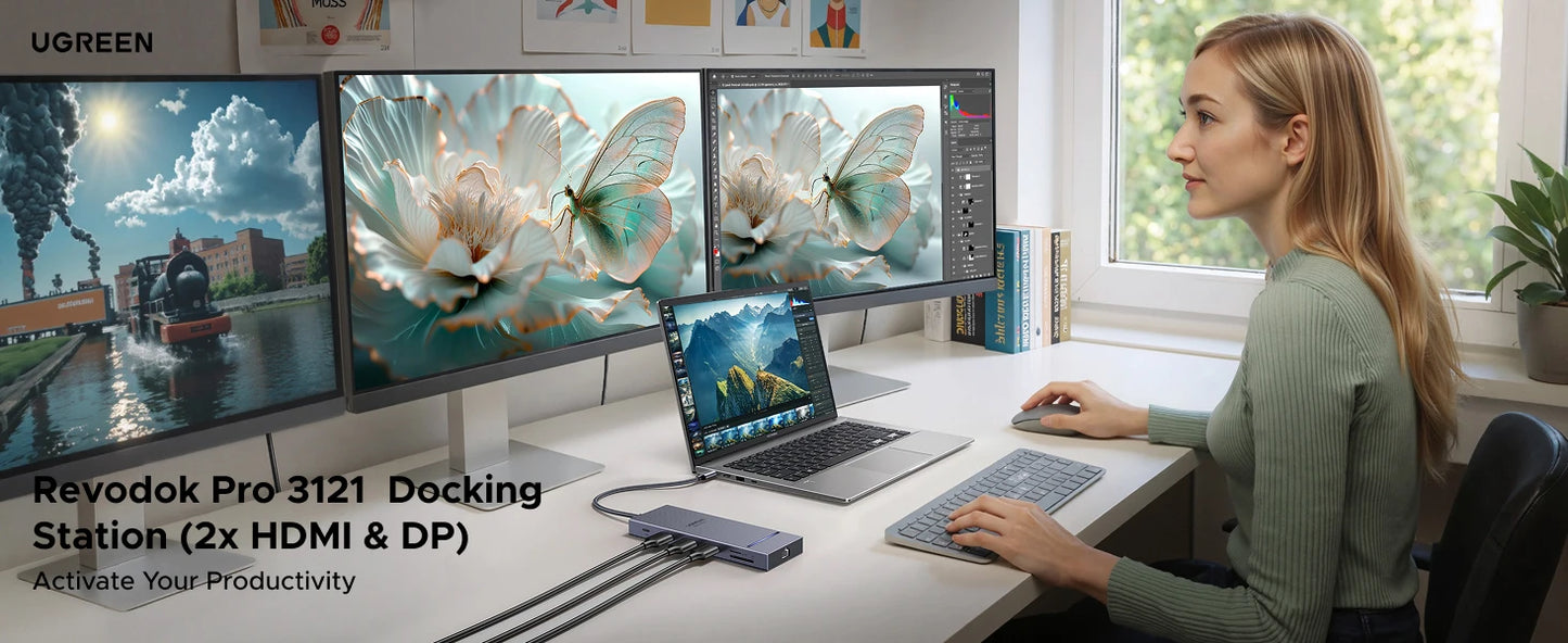 HUB USB-C UGREEN Profissional (4K, HDMI, USB, RJ45)