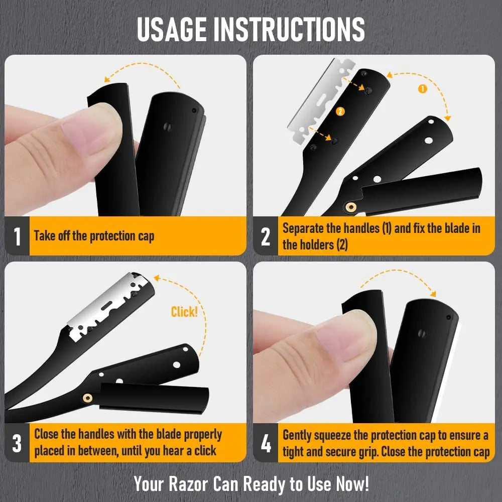 Barbeador Manual Dobrável com Lâminas